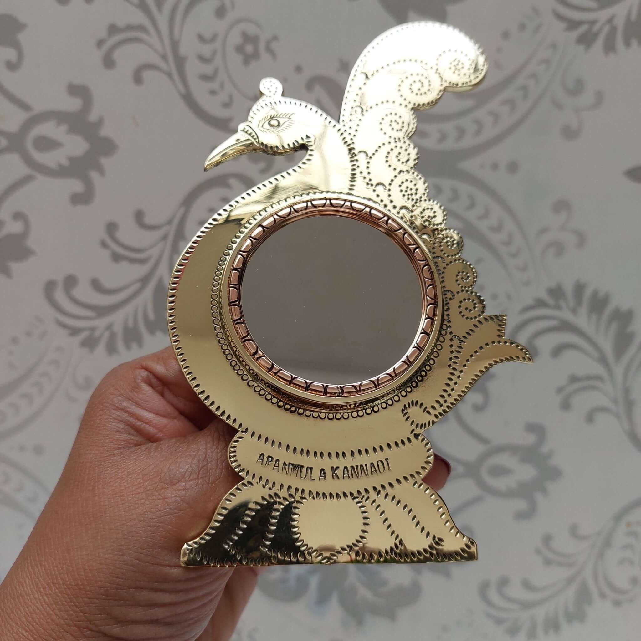 Aranmula Peacock Mirror (Kannadi) with Stand - Image 2
