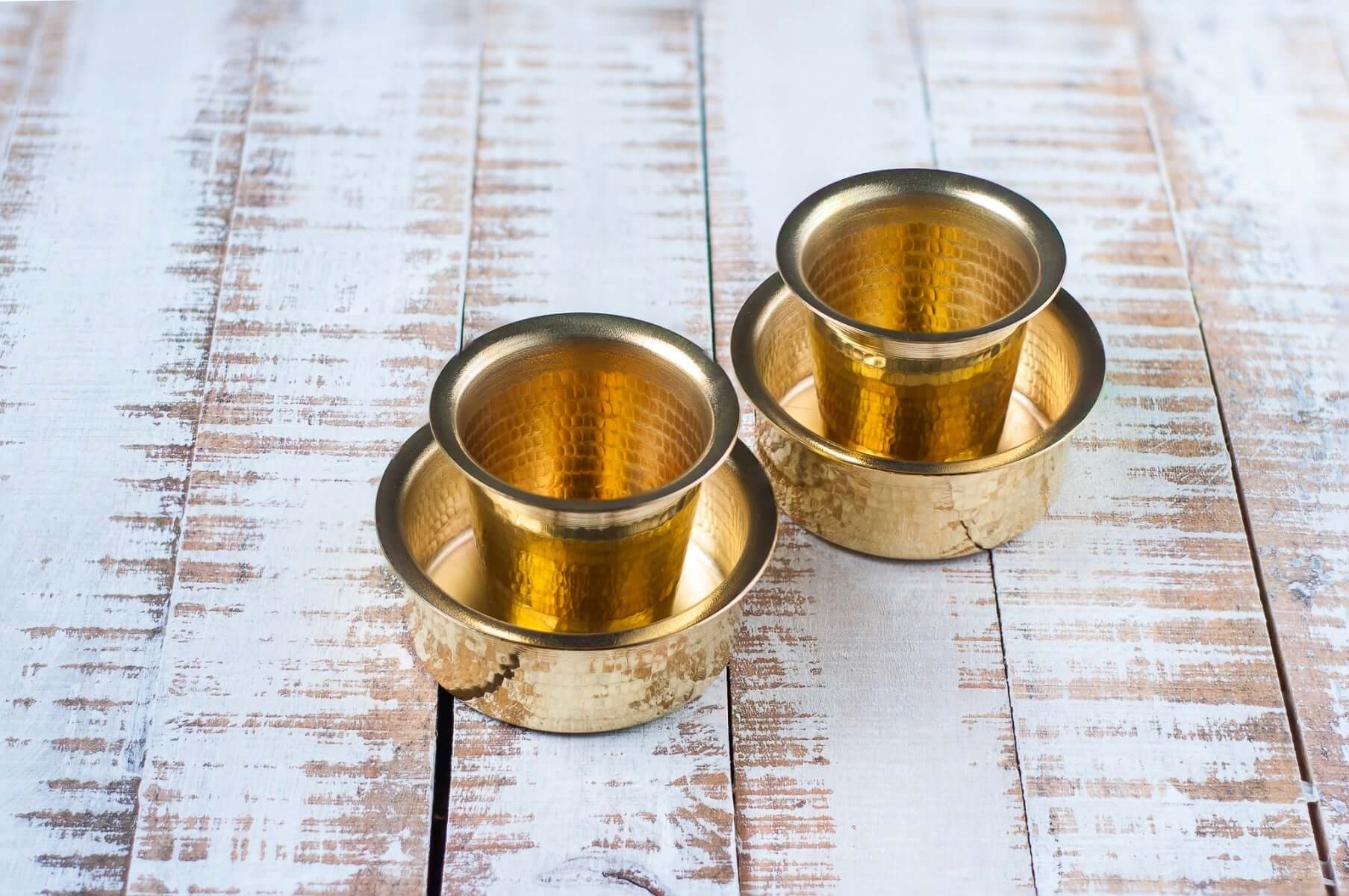 Traditional Brass Coffee Davara Tumbler - Image 7