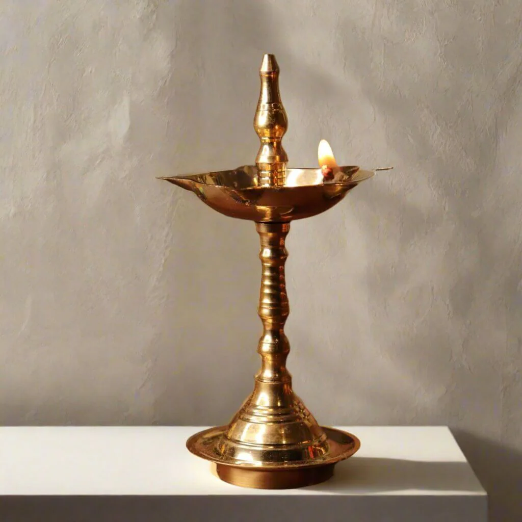 Brass Decor Pooja Lamp - Extra Small Set Of 2 - Image 3