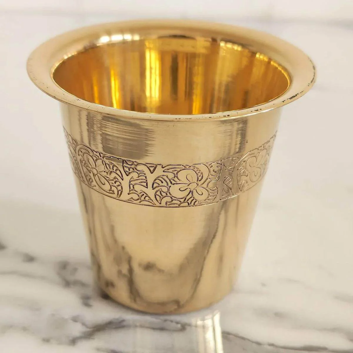 Brass Etched Tea Glass - Image 3