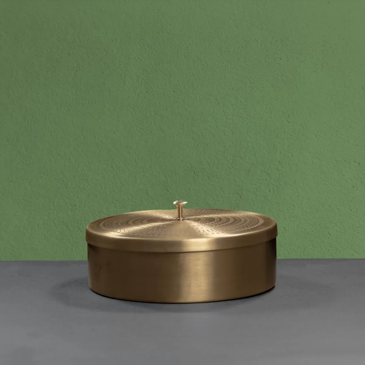 Brass Roti Chapati Box Mandala Art design with Tong