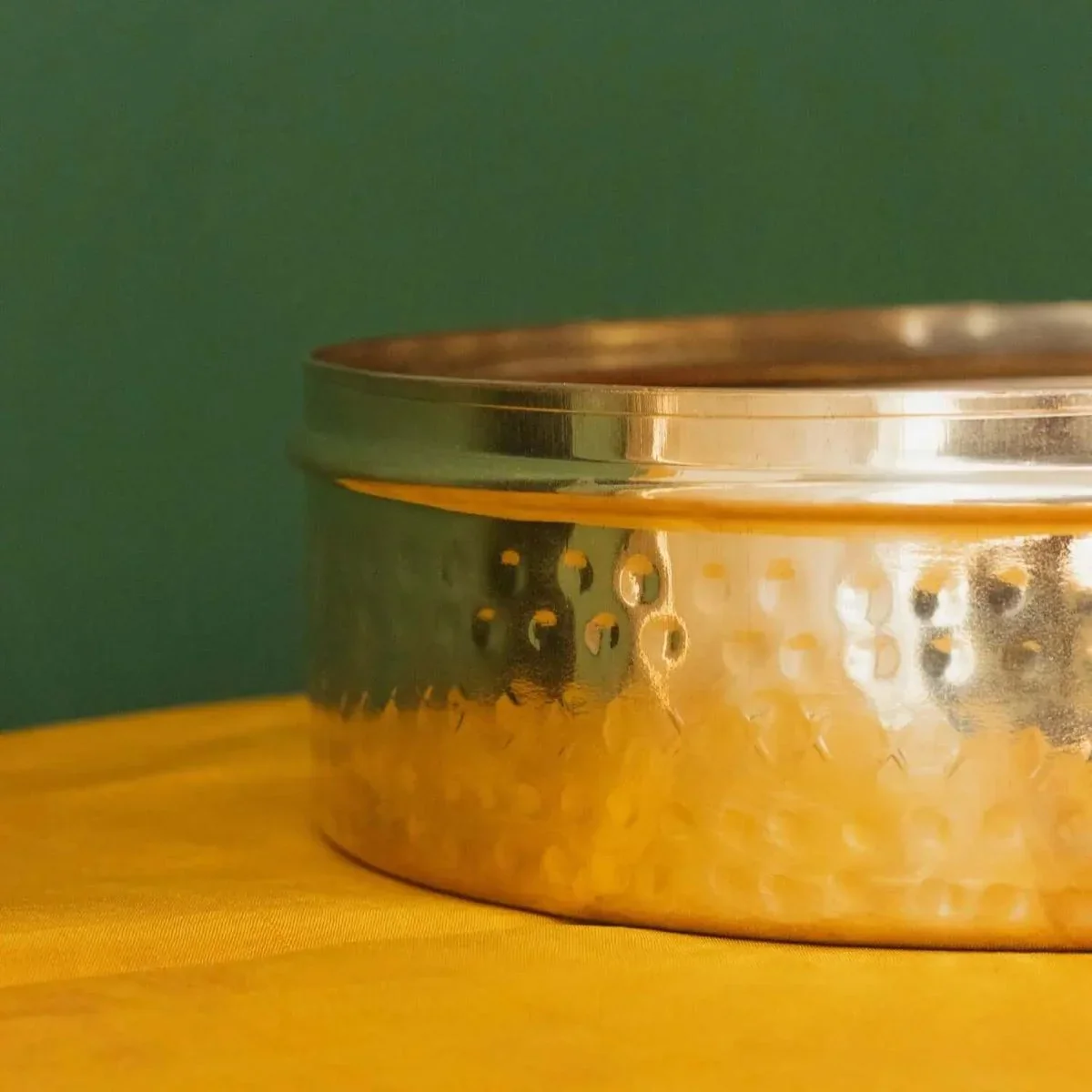 Brass Spice Box- Large with Tin coating & Plate - Image 10