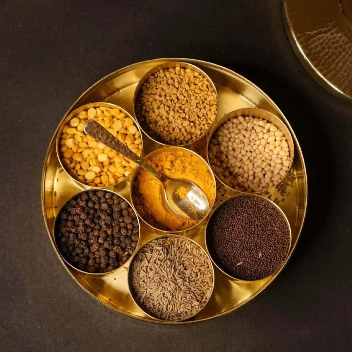 Traditional Brass Spice Box (Masala Dabba- Anjarai petti) - Image 4