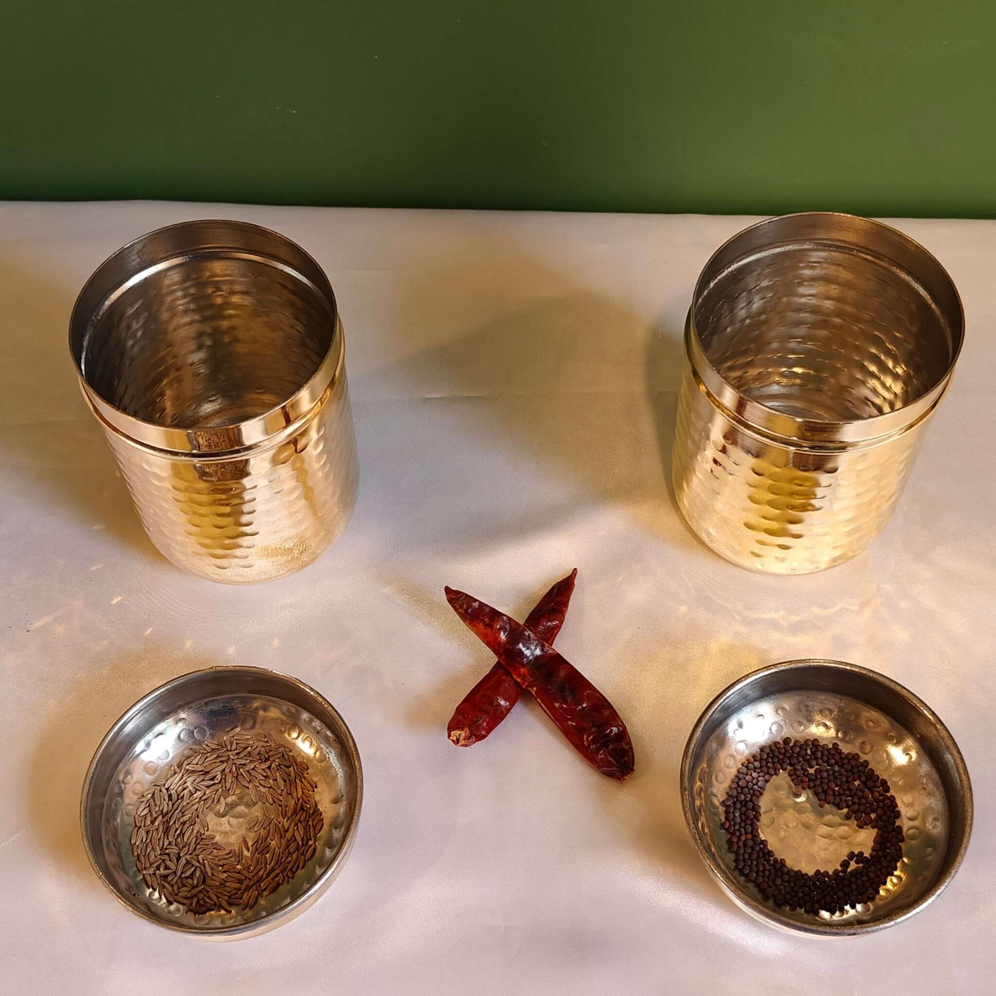 Brass Storage Canister Hammered - Extra Small (Set of 2) - Image 3