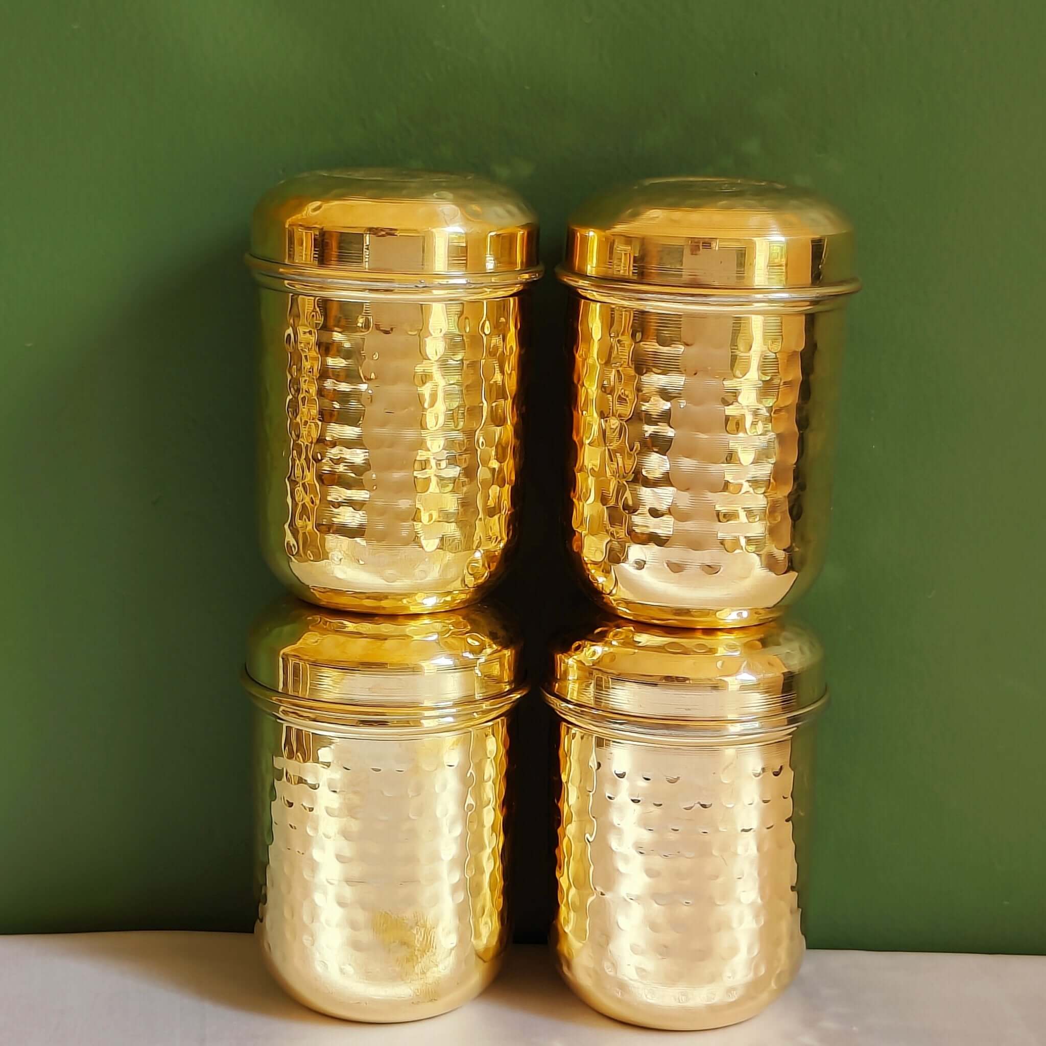 Brass Storage Canister Hammered - Medium (Set of 2) - Image 3