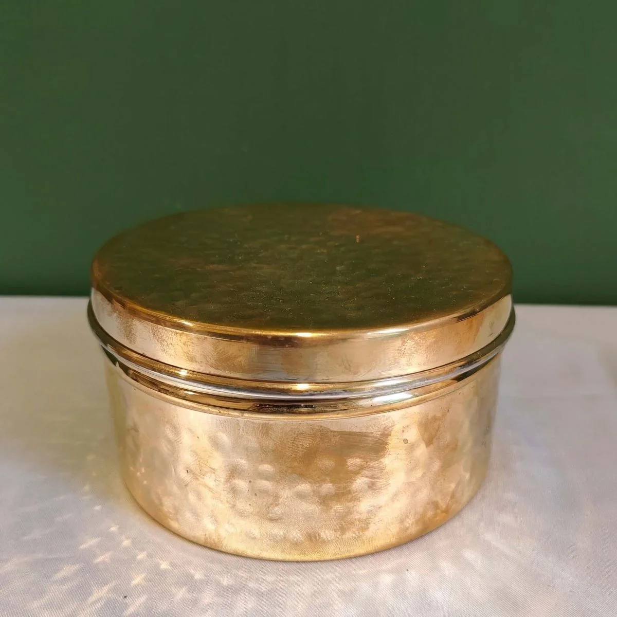 Brass Storage Dabba Hammered Container - Image 7
