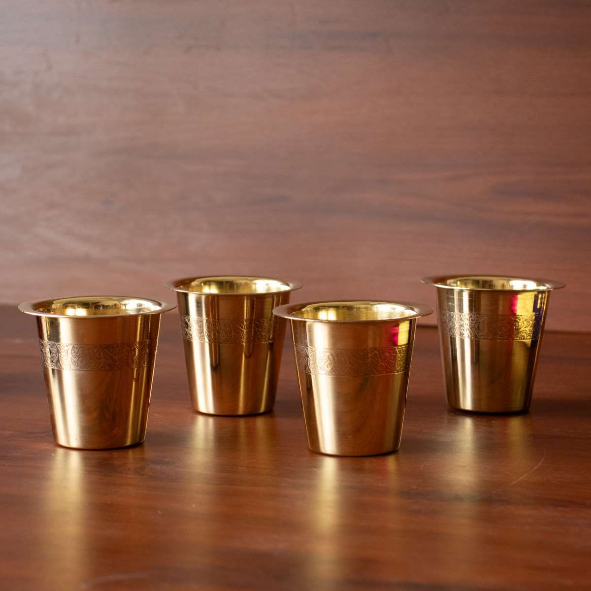 Brass Tumbler Etched-Set of 4 | A thoughtful festival gift - Image 2