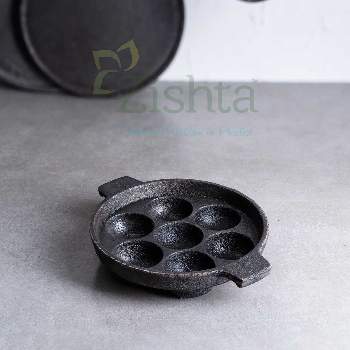 Breakfast Medium Cast Iron Combo: Iron Dosa Tawa, Cast Iron Kadai & Paddu-Appe - Image 3