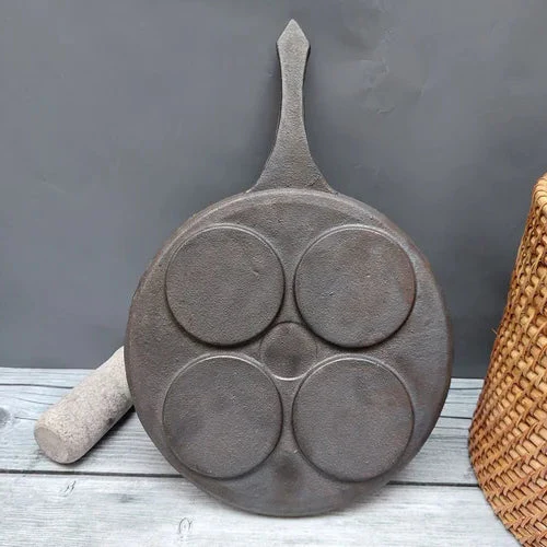 Cast Iron Mini Uthappam Pan - 4 Cavities - Image 3
