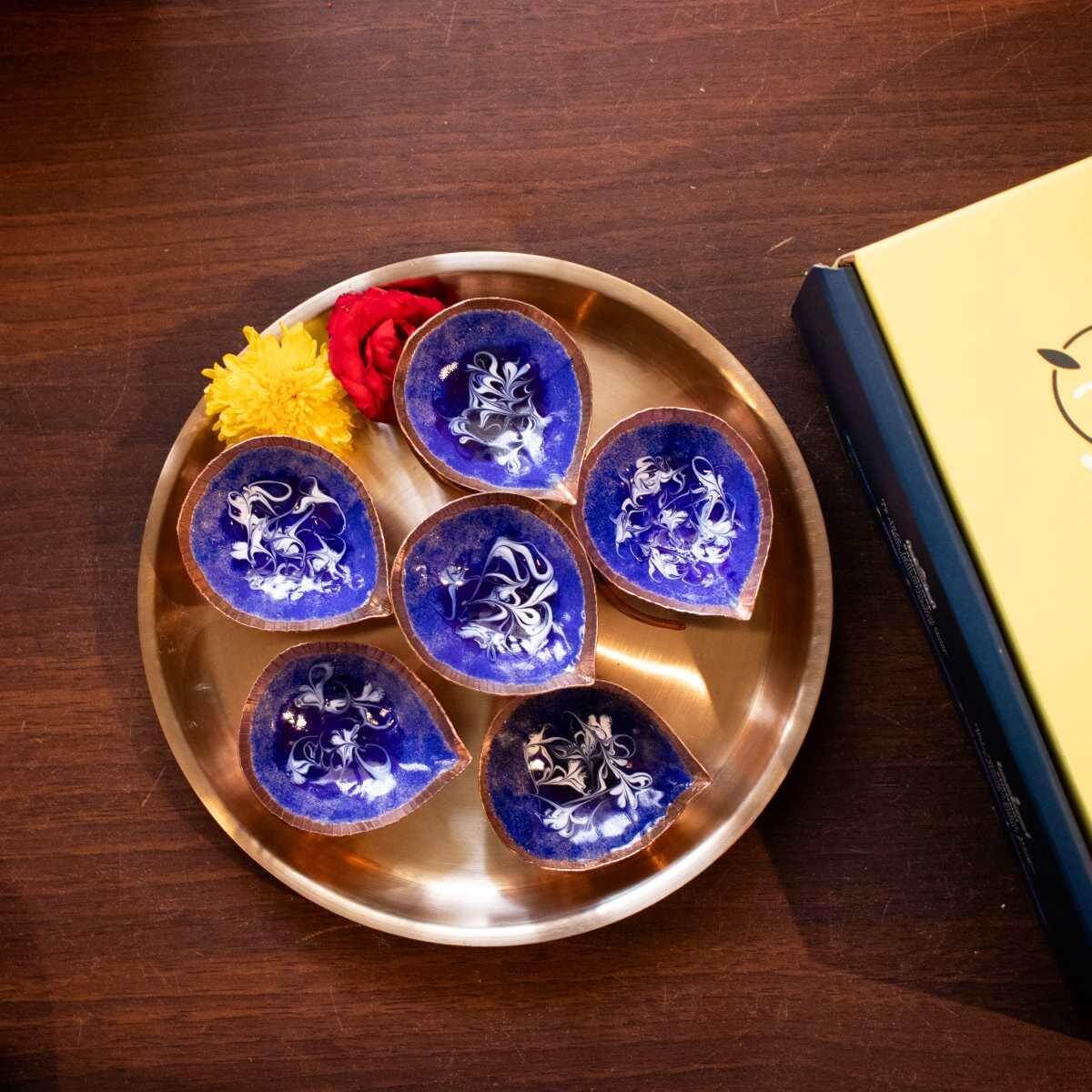 Copper Enamel Spring Diya - Image 4