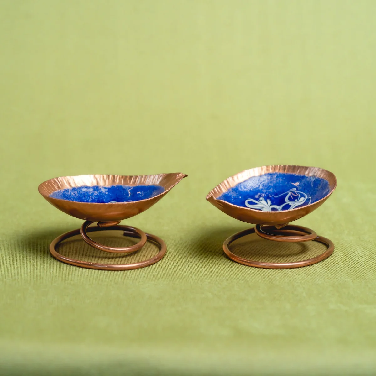 Copper Enamel Spring Diya (Set Of 4) - Image 3
