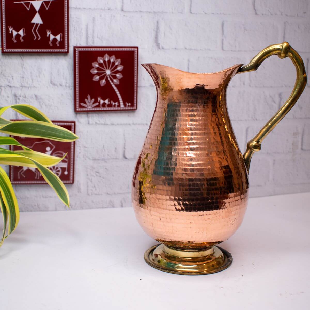 Copper Water Curved Jug: Traditional Design - Image 5