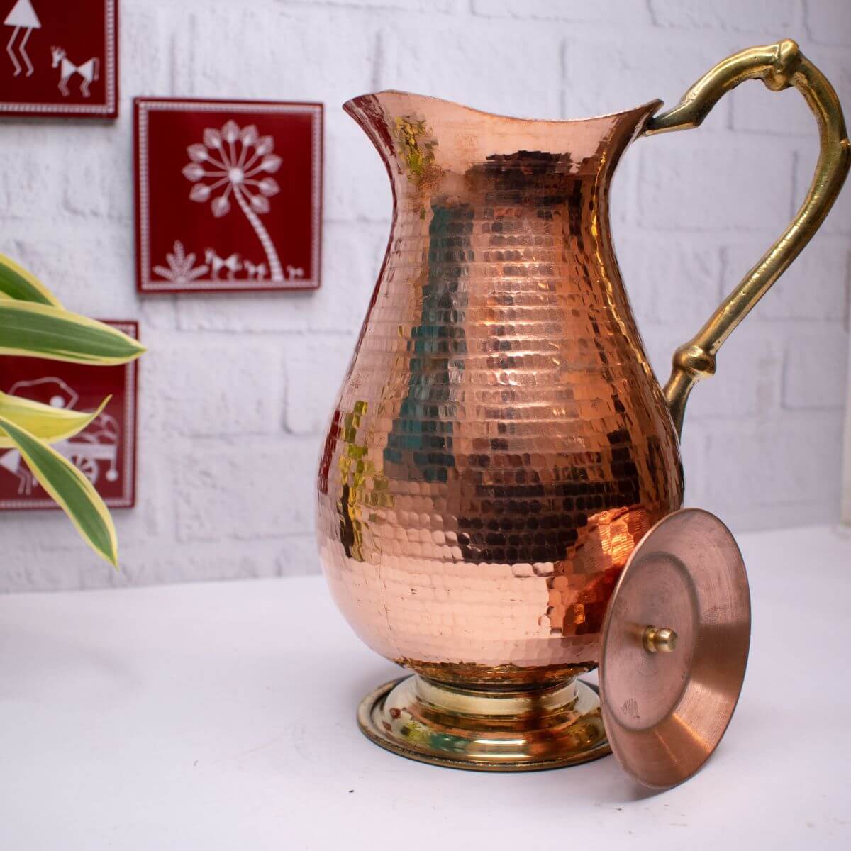 Copper Water Curved Jug: Traditional Design - Image 6