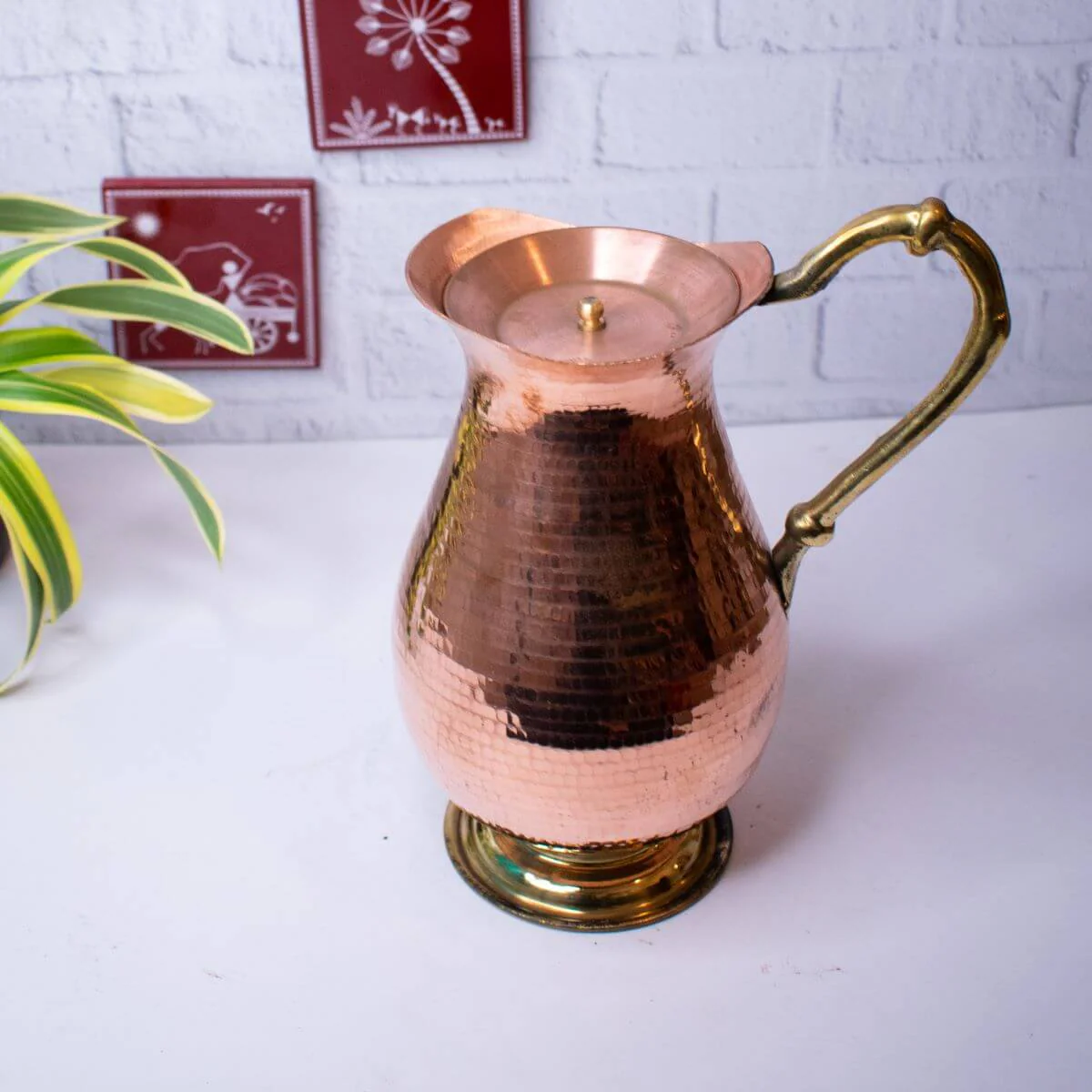 Copper Water Curved Jug: Traditional Design - Image 7