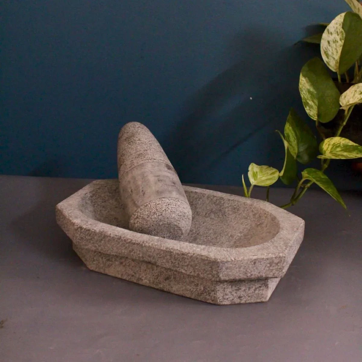 Granite Mortar & Pestle Kalvam - Medium - Image 3
