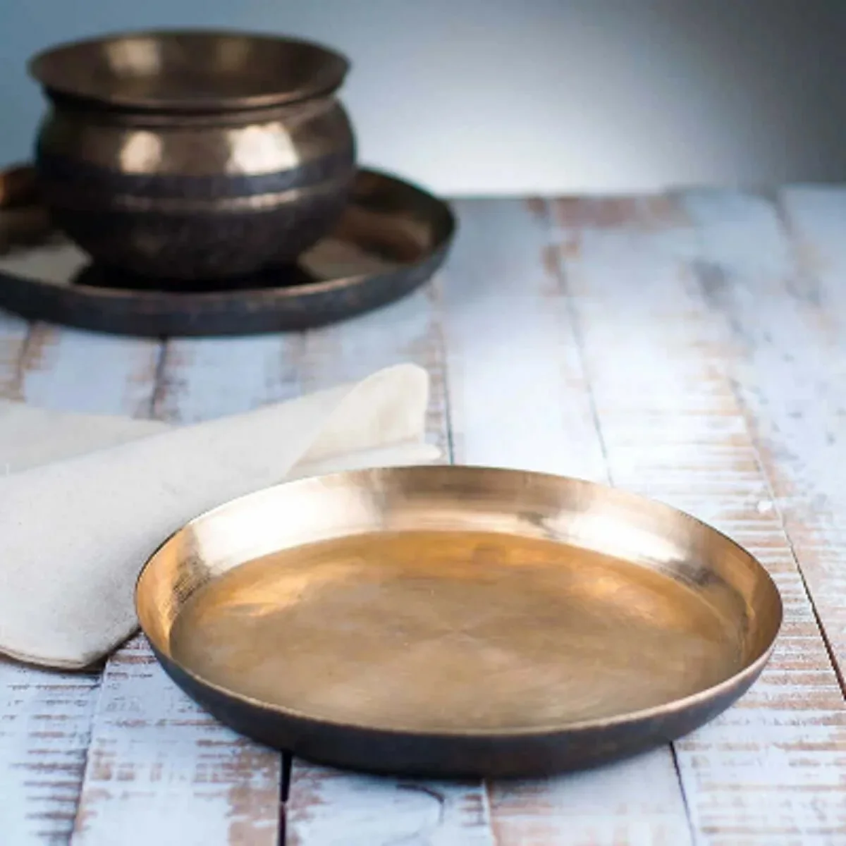 Kansa - Bronze Hand Crafted Dinner Plates - Image 3