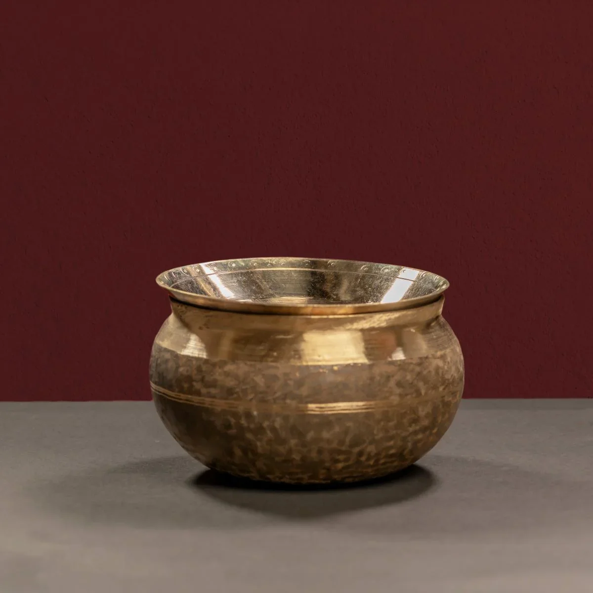 Kansa - Bronze Serving Bowl Large With Lid and Ladle - Image 3