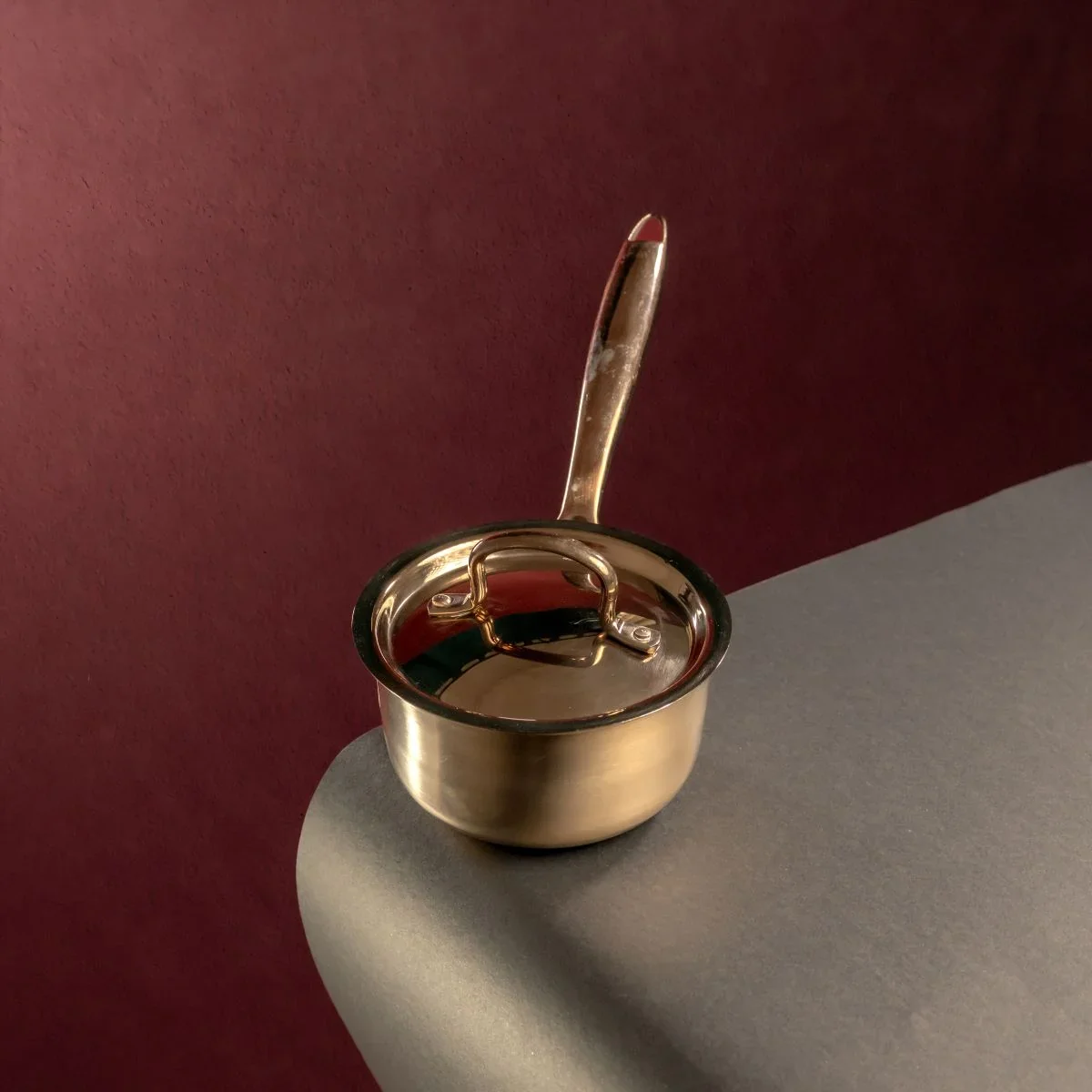 Kansa Tulsi Sauce Pan with Heat Resistant Handle - Image 3
