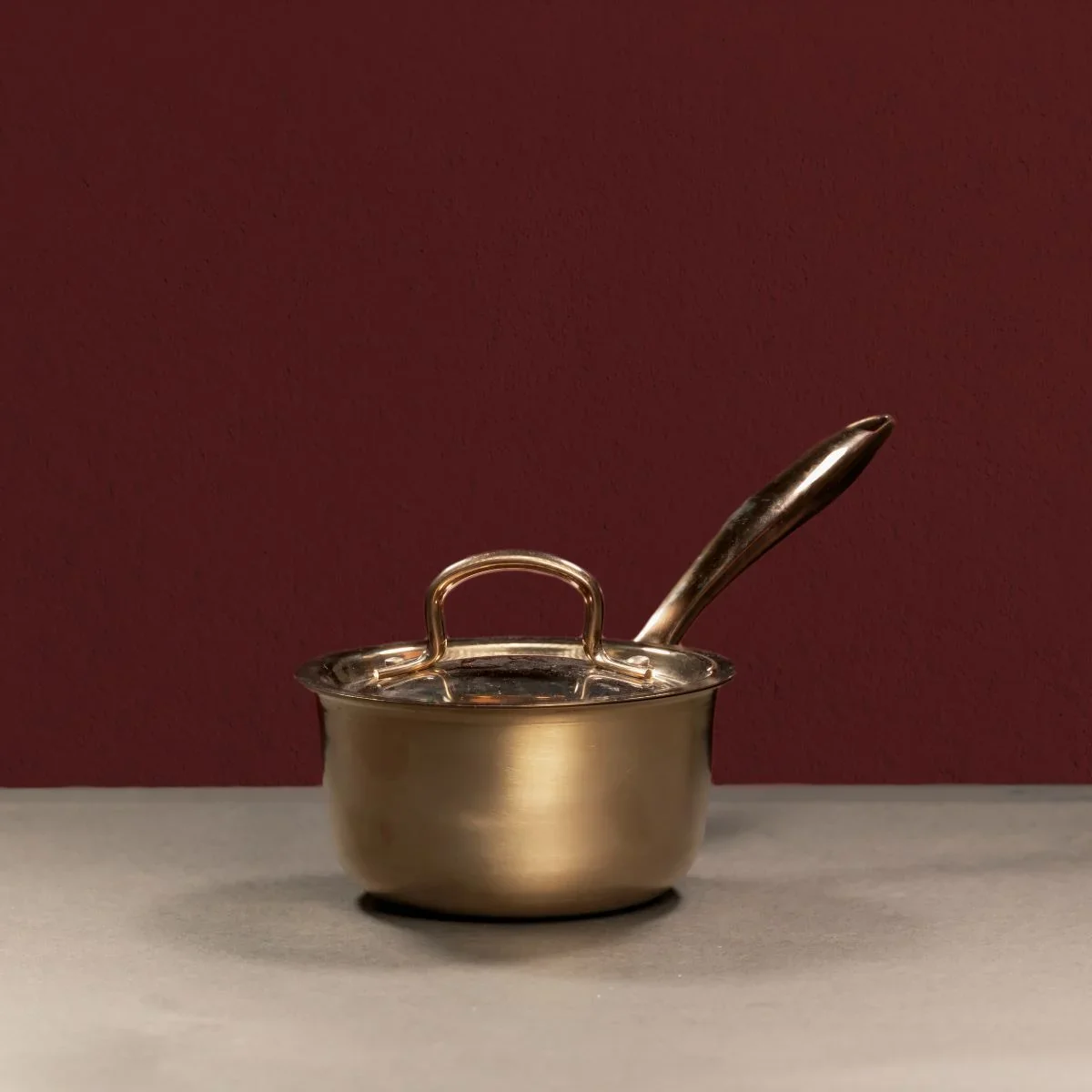 Kansa Tulsi Sauce Pan with Heat Resistant Handle - Image 4