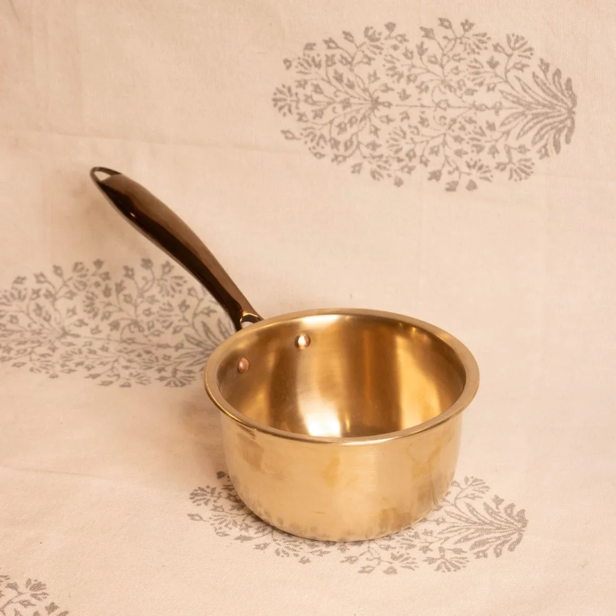 Kansa Tulsi Sauce Pan with Heat Resistant Handle - Image 6