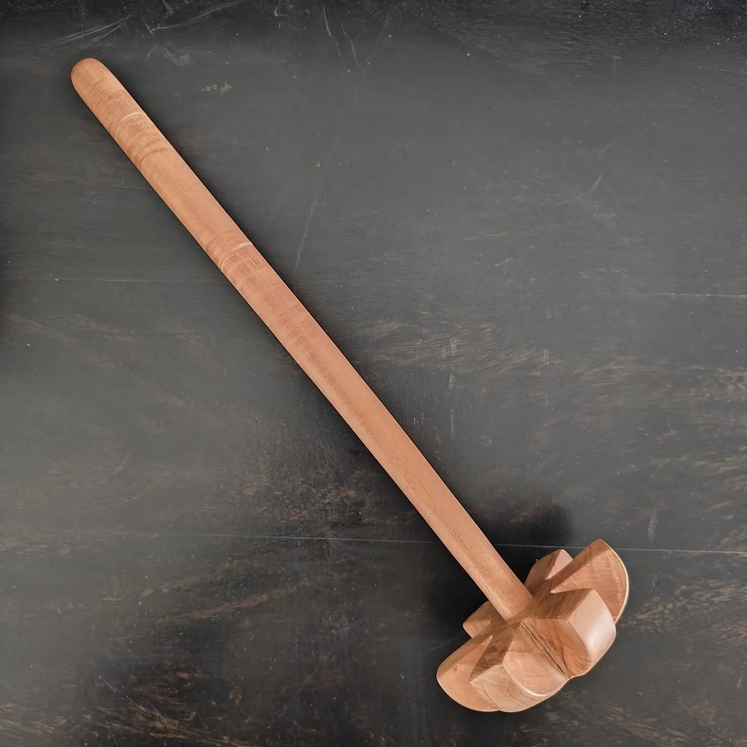 Neem Wood Churner - Single Piece Carved Wood - Image 3