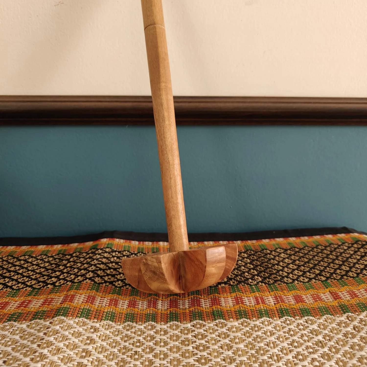Neem Wood Churner - Single Piece Carved Wood - Image 4