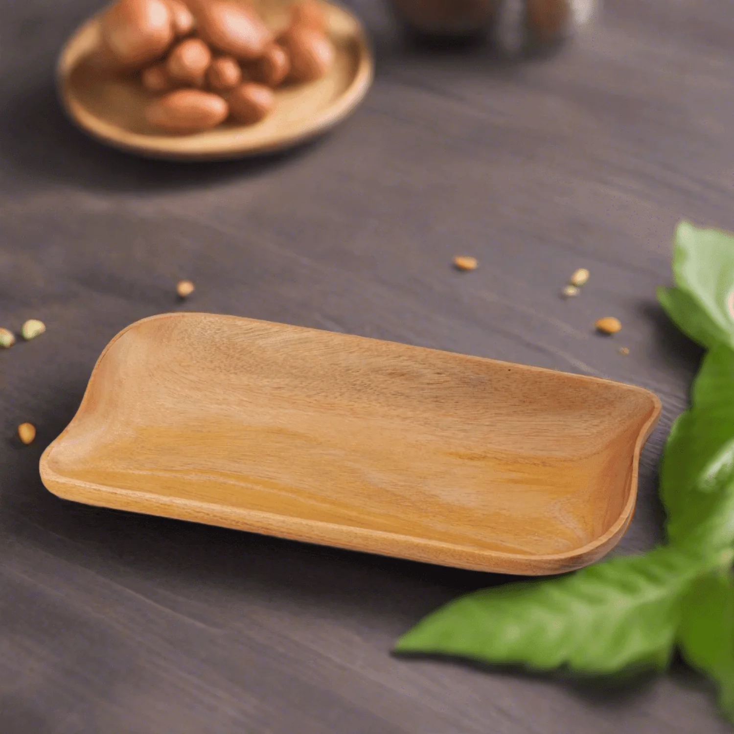 Neem Wood Rectangle Platter - Image 2