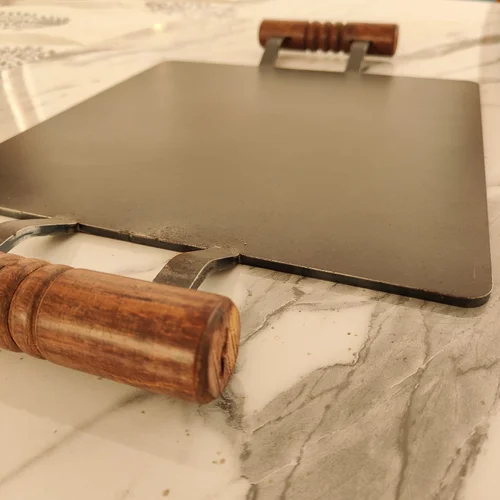 Pure Iron Tawa Square with Wooden Handle/ Pre-Seasoned No chemical Coating - Image 4
